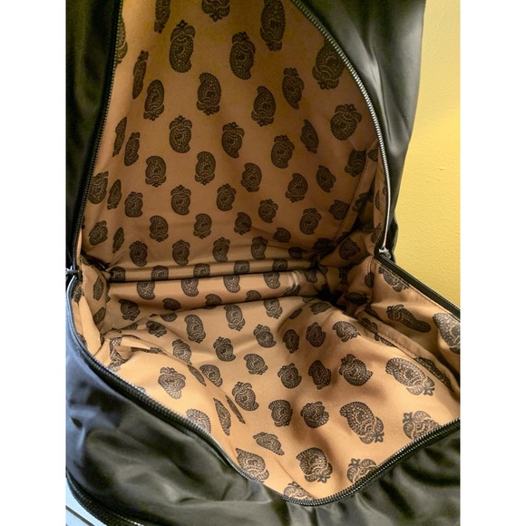 Vera Bradley Black Nylon Backpack – Paisley Lining, Multi-Pocket Zip Travel Bag - Picture 5 of 10